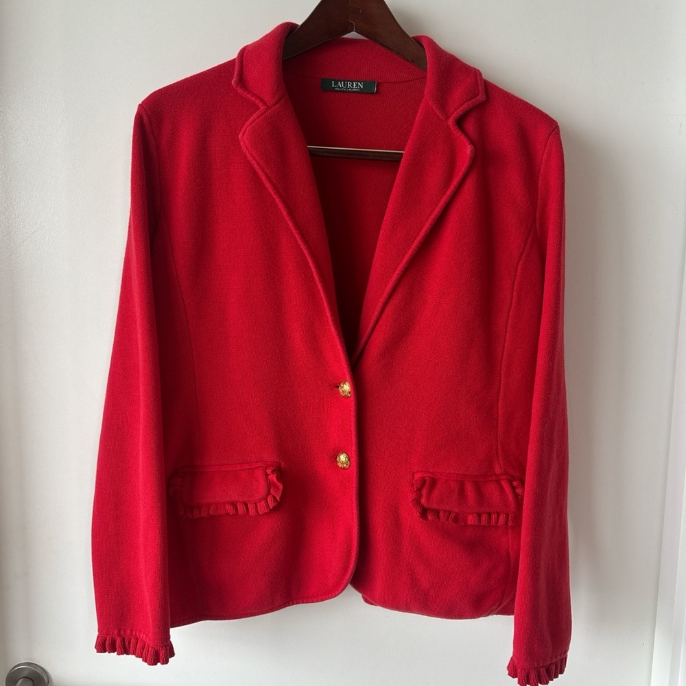 Vintage Ralph Lauren Ruffled Knit Blazer
